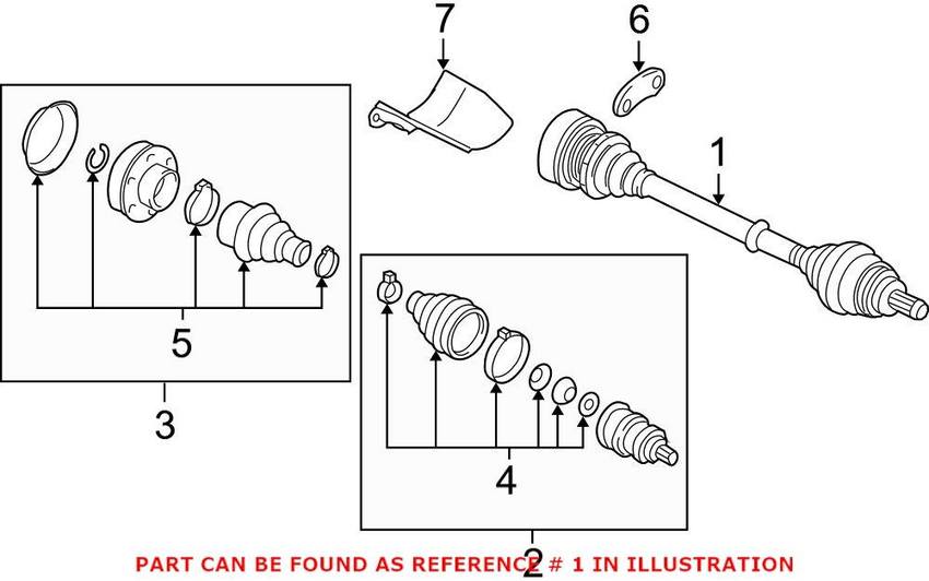 Audi VW CV Axle Assembly – Front Passenger Side 5Q0407272DQ