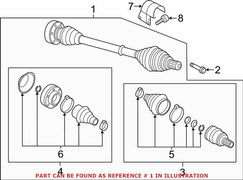 Audi CV Axle Assembly – Front Passenger Side 5Q0407272J