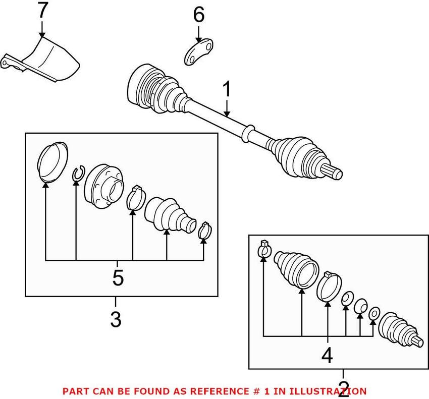 VW CV Axle Assembly – Front Passenger Side 5Q0407764BX