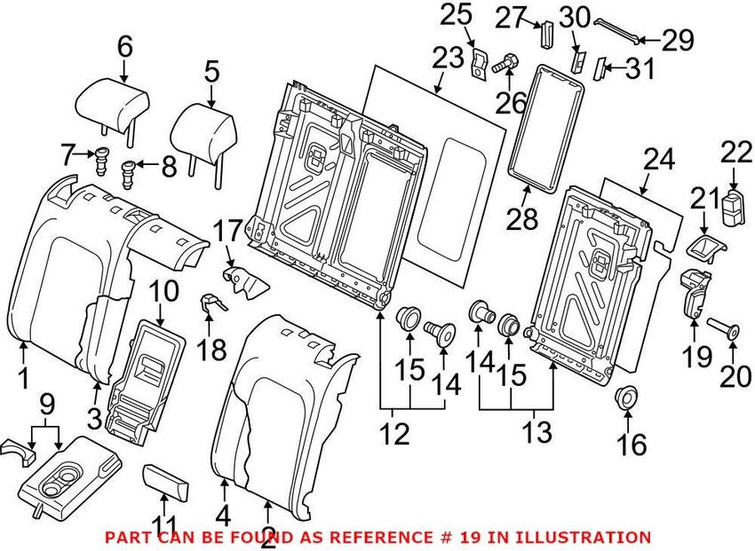 VW Folding Seat Latch – Rear Passenger Side 5Q0885682H