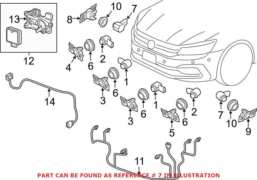 Audi VW Park Assist Sensor – Front Outer 5Q0919297BGRU