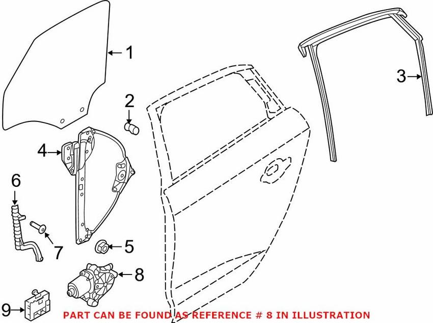 Audi Power Window Motor – Rear Driver Side 5Q0959801