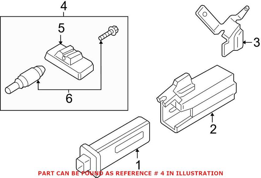 VW Tire Pressure Monitoring System Sensor Service Kit 5Q0998270B