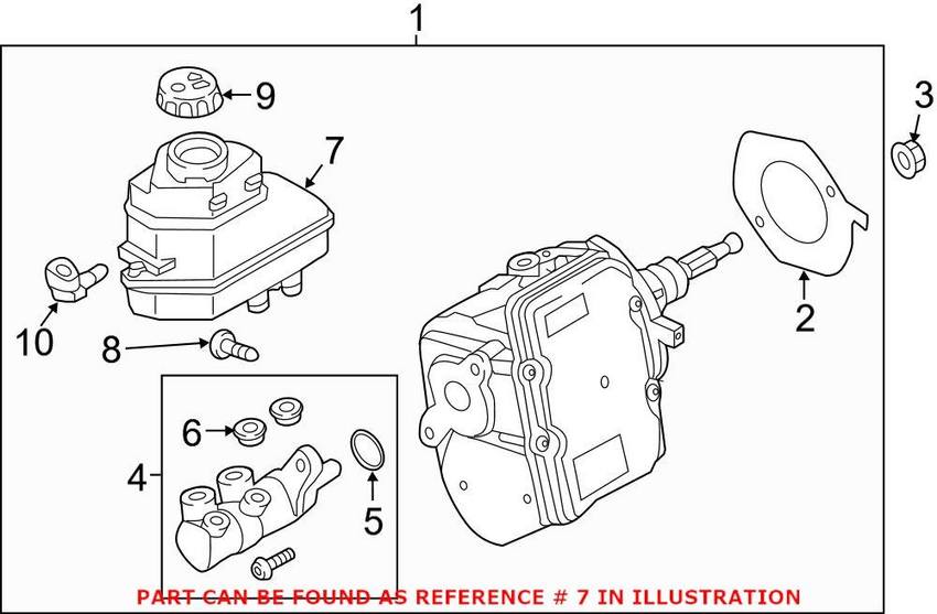 VW Brake Master Cylinder Reservoir 5QE611301