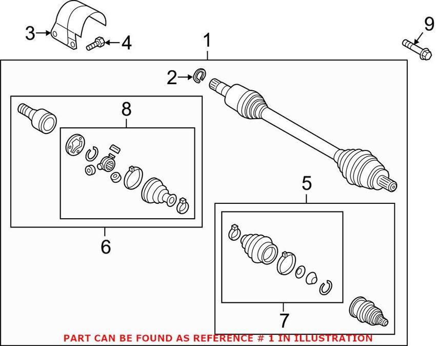 VW CV Axle Assembly – Front Driver Side