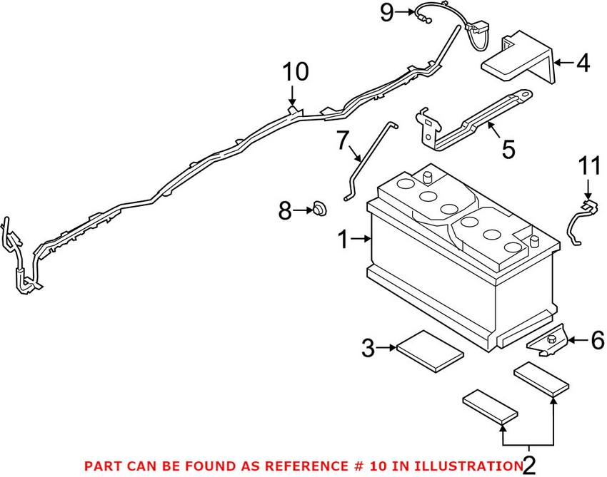 Battery Cable (Positive) (Primary) (Location-Trunk)