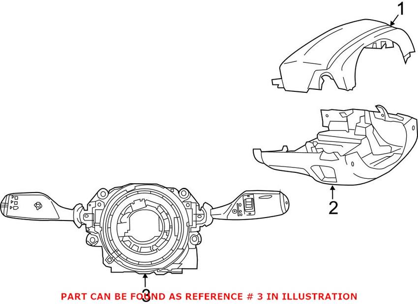 Steering Column Switch Housing (Without Heated Wheel) (With High Beam Assistance)