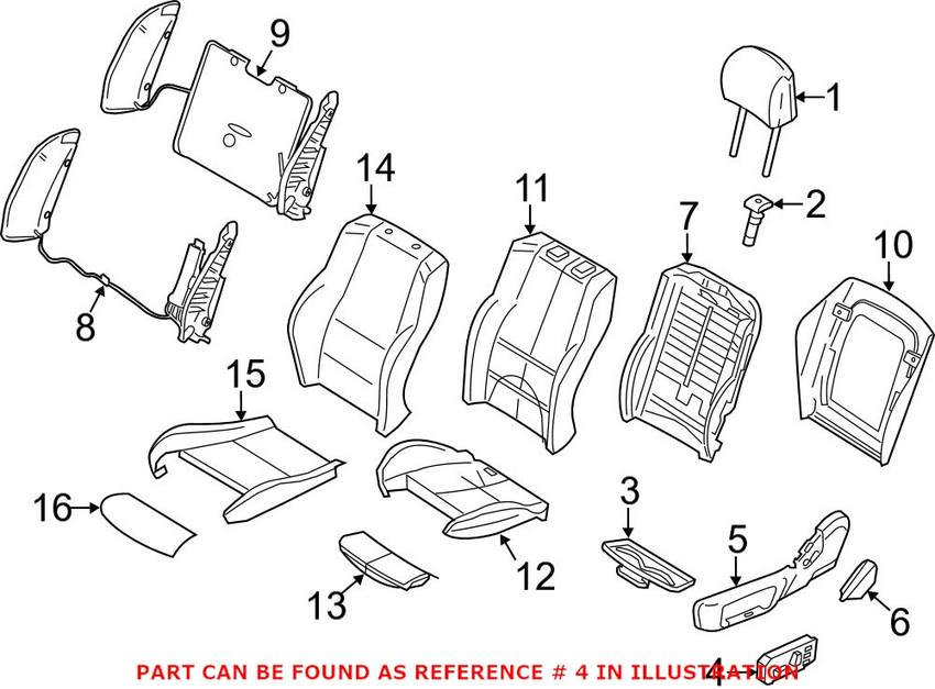 Seat Switch Panel – Front Driver Side (With Lumbar Support)