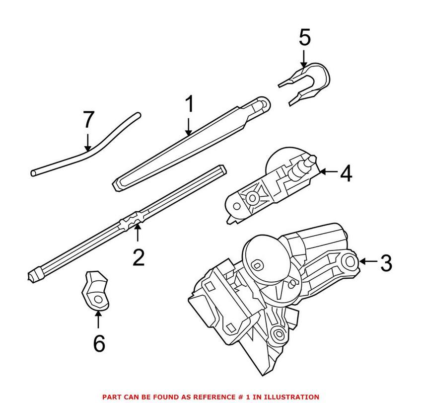 Windshield Wiper Arm – Rear