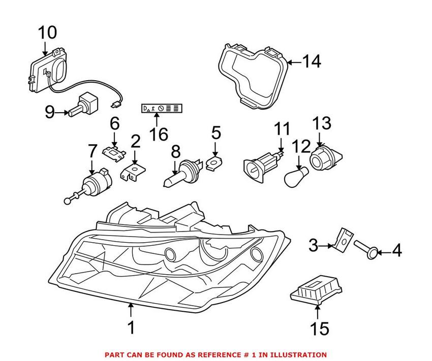 Headlight Assembly – Passenger Side (Xenon)