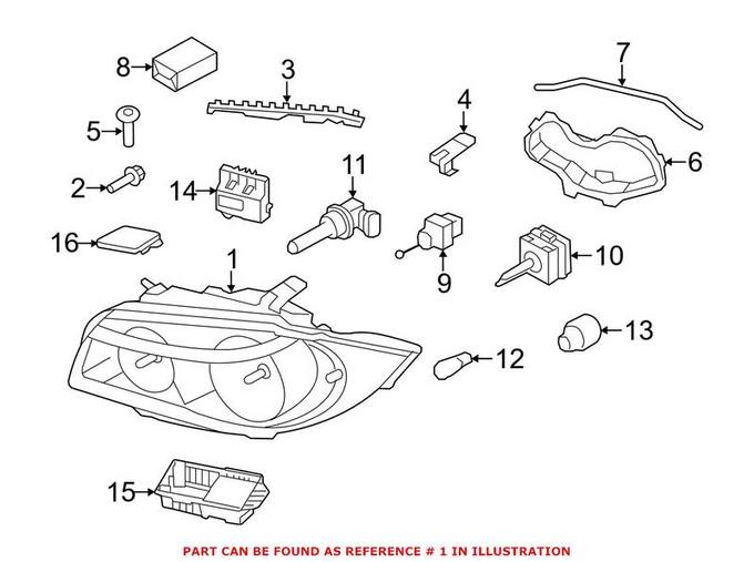 BMW Headlight – Front Passenger Right 63117273842