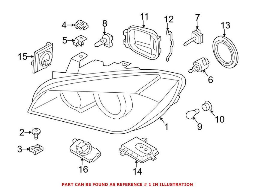 BMW Headlight Assembly – Driver Side (Xenon) (w/ AFS) 63117290271