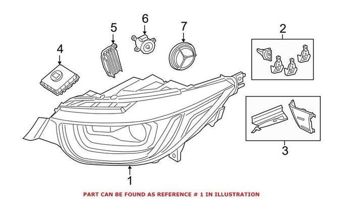 BMW Headlight – Front Driver Left 63117385563