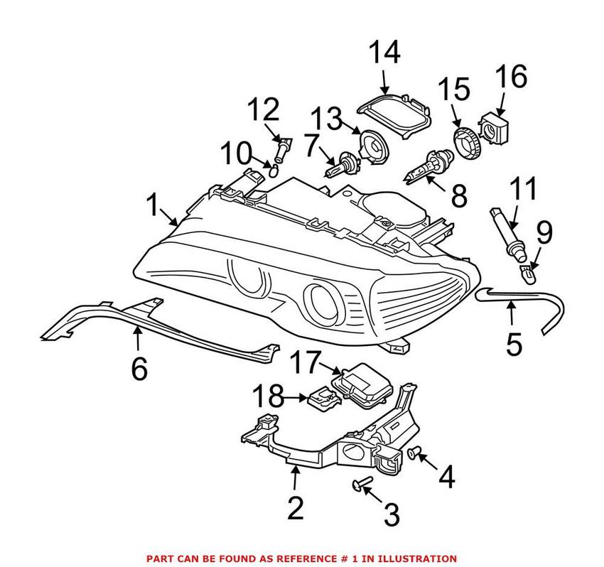 BMW Headlight Assembly – Driver Side (Halogen) (w/ Amber Turnsignal) 63126920605