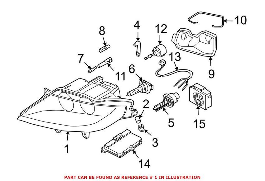 Headlight Assembly – Passenger Side (Xenon)