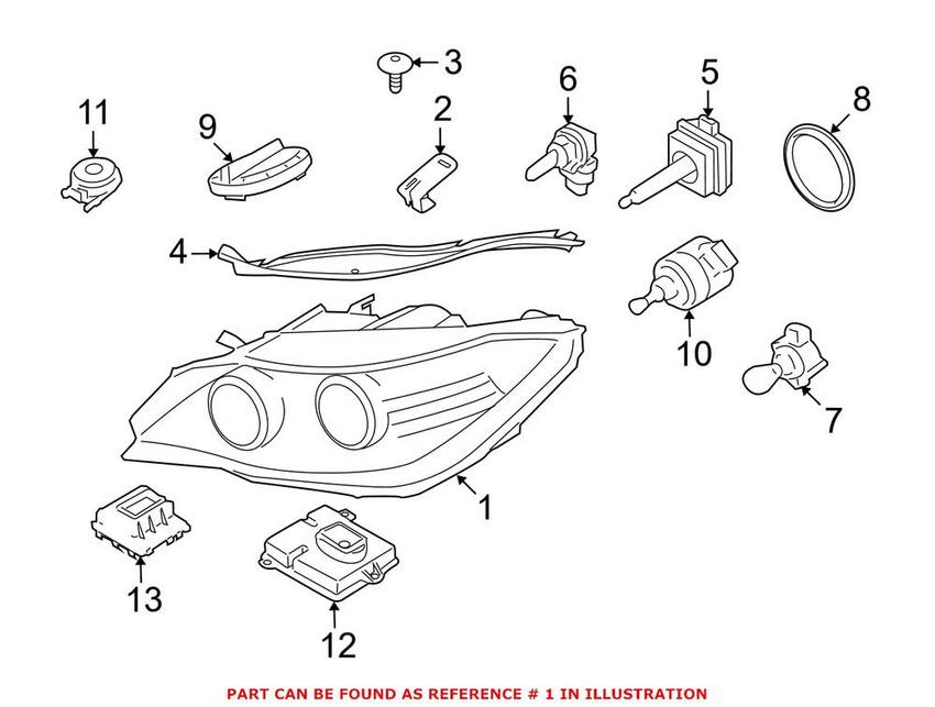 BMW Headlight Assembly – Driver Side (Xenon) (Adaptive) 63127228867