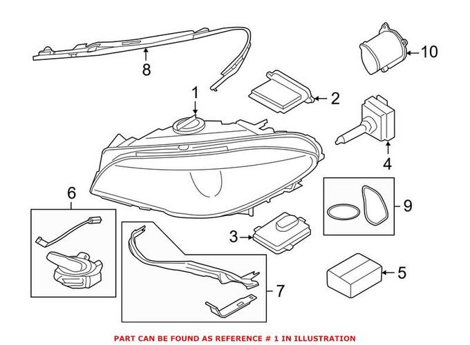 BMW Headlight – Front Passenger Right 63127262728