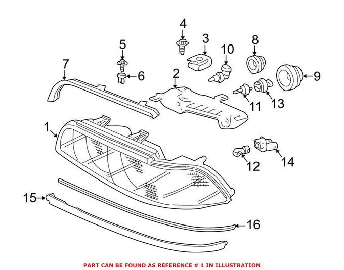 BMW Headlight – Front Passenger Right 63128362526