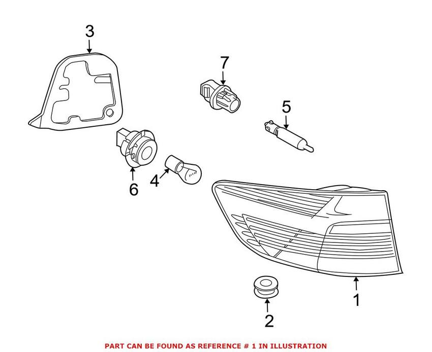 Tail Light Assembly – Passenger Side Outer