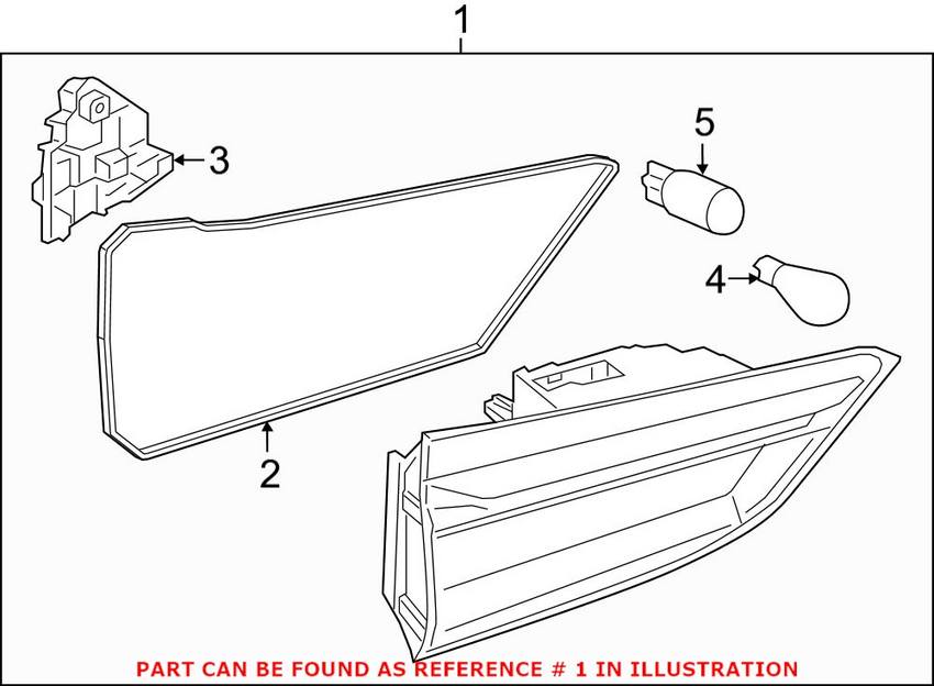 Back Up Light Assembly – Rear Pasenger Side (With LED Headlamp)