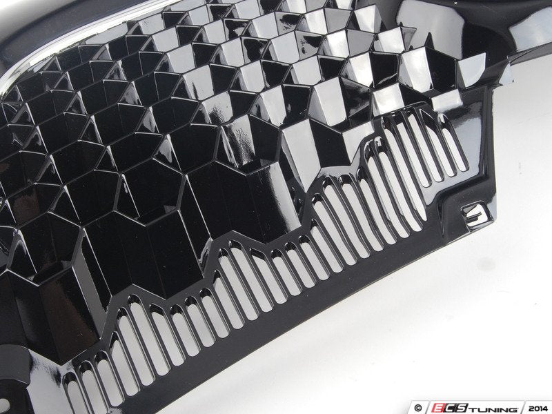 Honeycomb Grille - Black With Chrome Strip