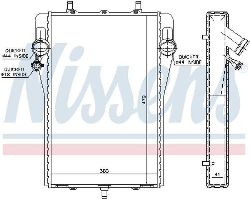 Porsche Radiator – Passenger Side 99610613272 – Nissens 63624