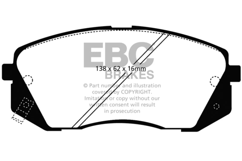 EBC 15+ Hyundai Sonata 1.6 Turbo (Elec Park Brake) Yellowstuff Front Brake Pads