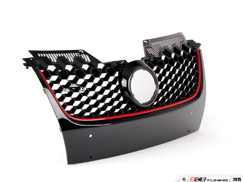 Honeycomb Grille - Black With Red Strip