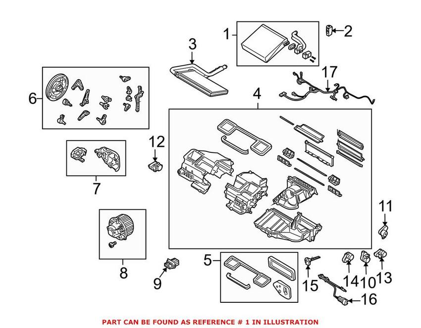 BMW A/C Evaporator Core 64116927616