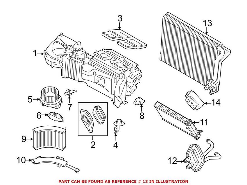 BMW A/C Evaporator Core 64116975553