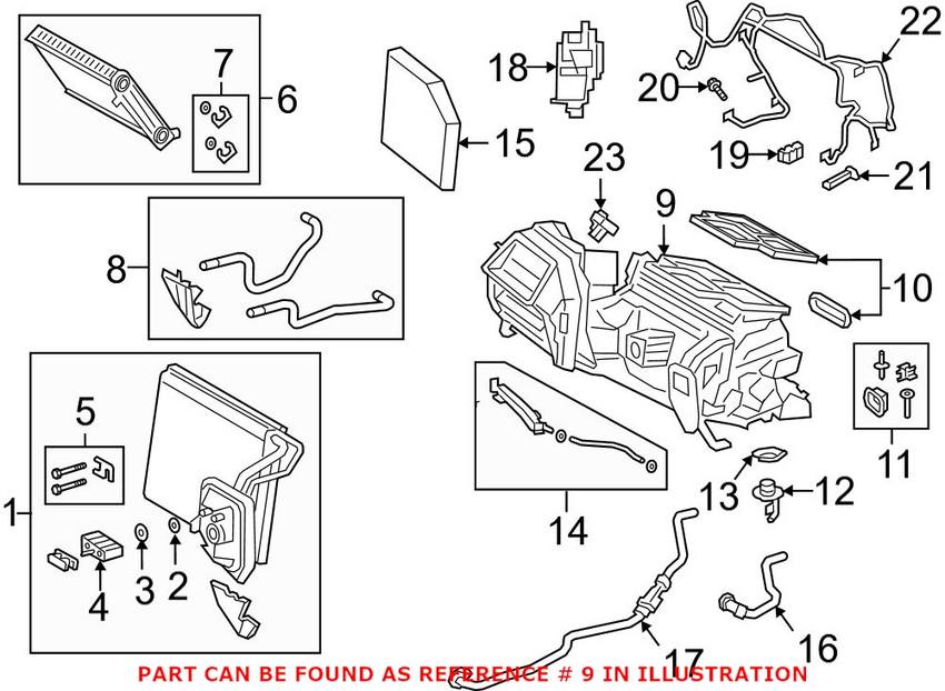 BMW A/C Evaporator Core Case 64116995269 – Genuine BMW