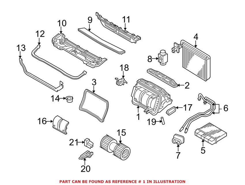 BMW A/C Evaporator Core Case 64118372792