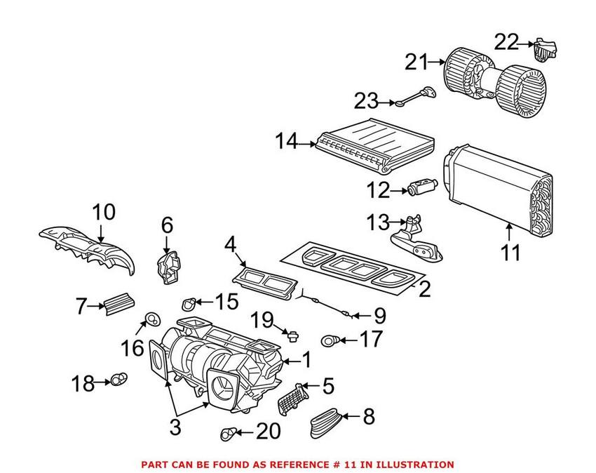 BMW A/C Evaporator Core 64118385690