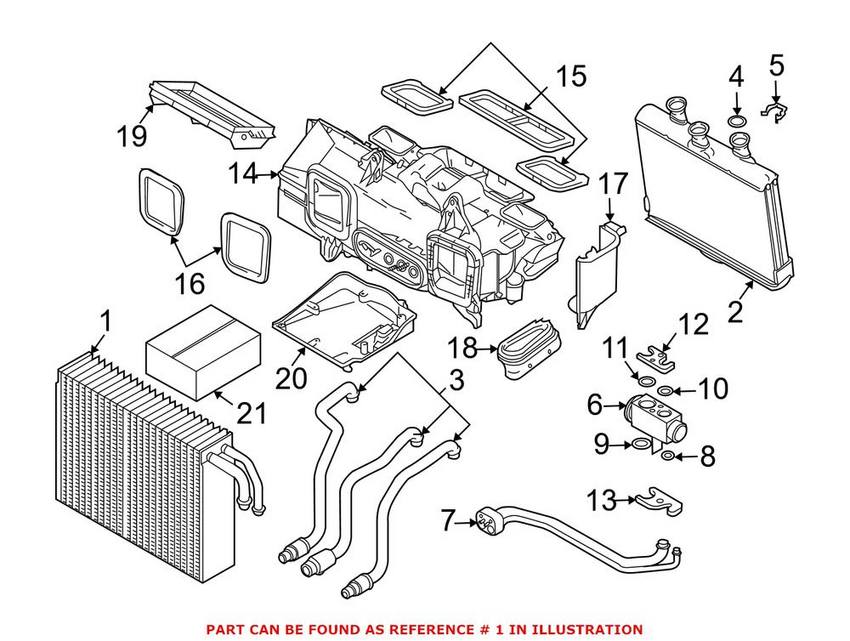 BMW A/C Evaporator Core – Front 64119134628