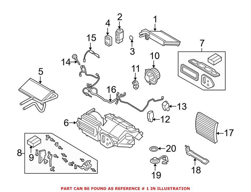 BMW A/C Evaporator Core 64119188991