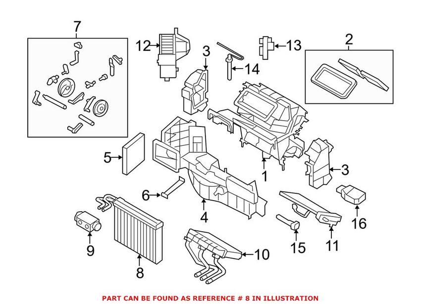 BMW A/C Evaporator Core 64119386812