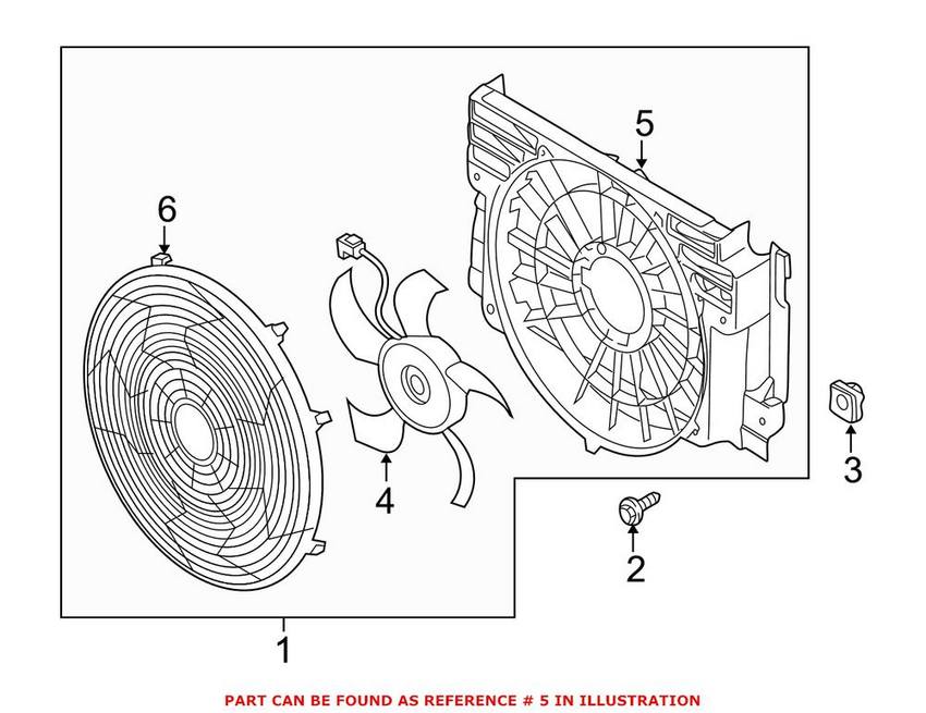 BMW A/C Condenser Fan Shroud 64546906106