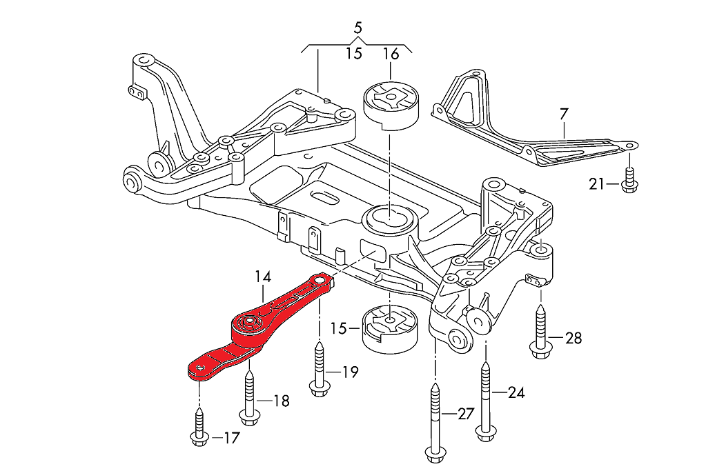 Billet dogbone mount DSG Audi TTRS 8J RS3 8P RSQ3