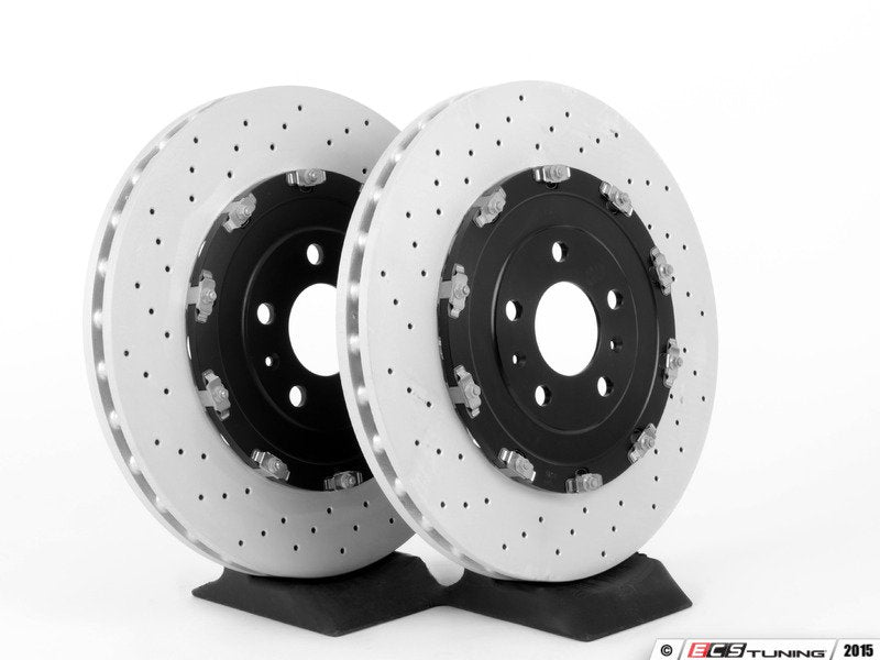 Front Cross Drilled 2-Piece Brake Rotors - Pair (365x34)