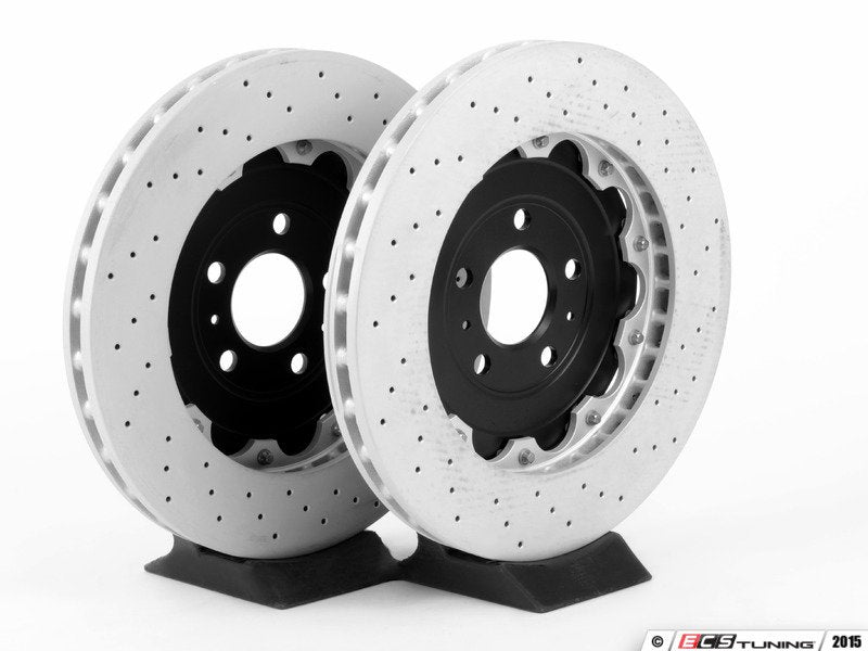 Front Cross Drilled 2-Piece Brake Rotors - Pair (365x34)