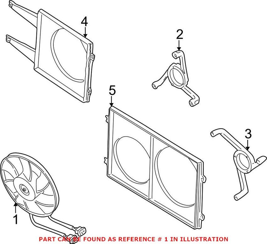 Audi VW Engine Cooling Fan 6E0959455A