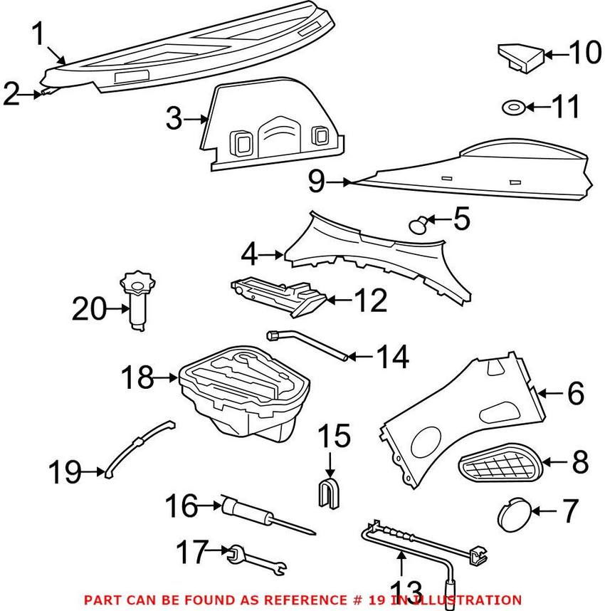 VW Trunk Floor Storage Box Clip 6H0867749