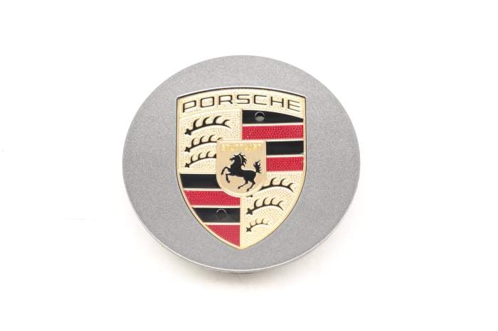 Round Concave With Full Color Porsche Crest Center Cap - Priced Each