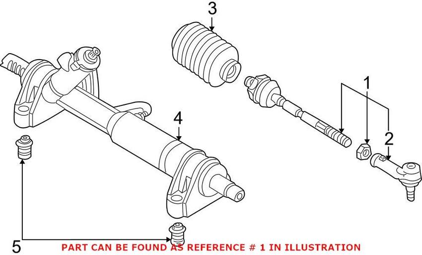 VW Tie Rod Assembly – Front Passenger Side 701419804D