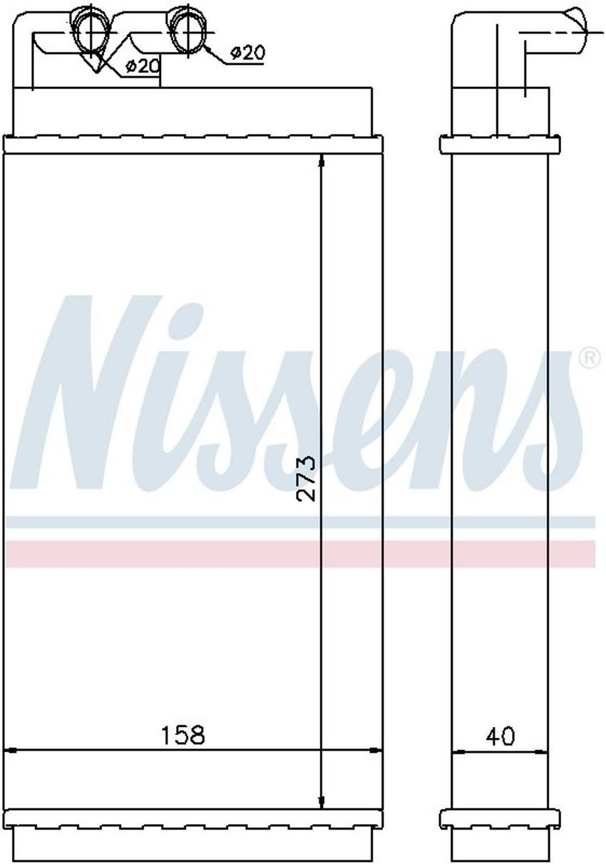 Audi HVAC Heater Core – Front – Nissens 70230