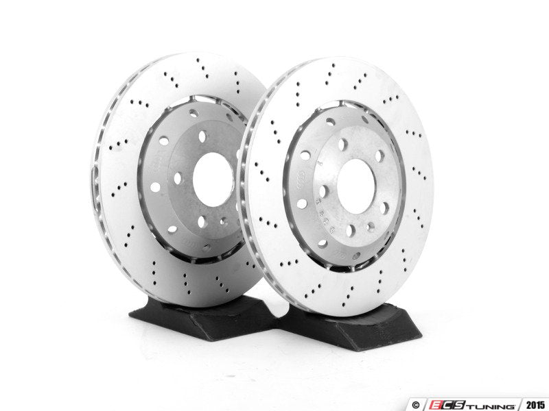 Rear Cross Drilled Brake Rotors - Pair (324x22)