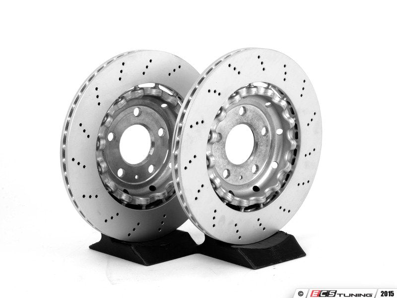 Rear Cross Drilled Brake Rotors - Pair (324x22)