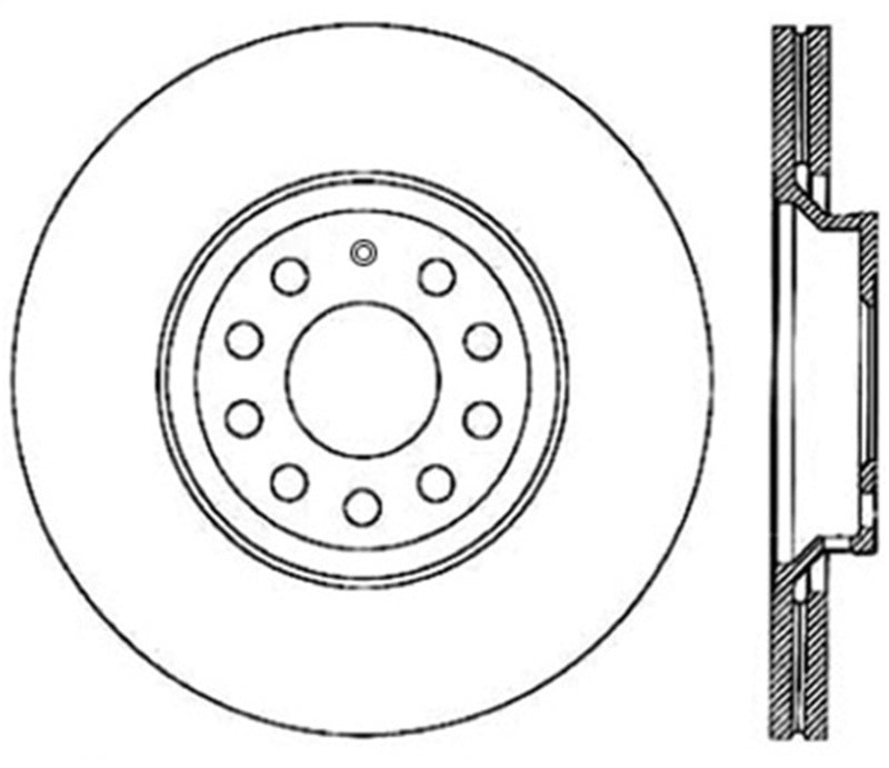 StopTech 09-13 VW CC 3.6L VR6 / 08-09 & 12 Golf R/Golf R32 Drilled Right Rear Rotor