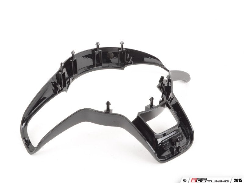 Steering wheel trim ring - Satin black/bright chrome