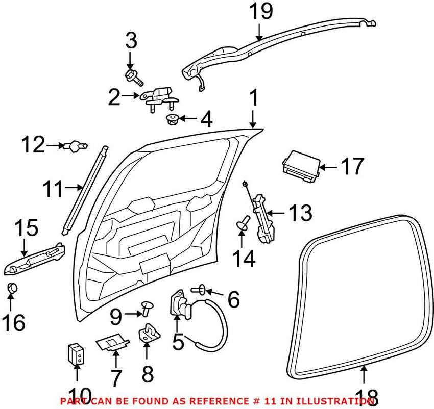 VW Hatch Lift Support 7B0827551C